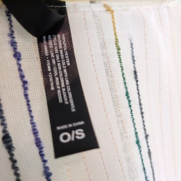 Torrid Women's Ivory & Rainbow Stripe Fringe Ruana Size One size OS - Picture 3 of 5